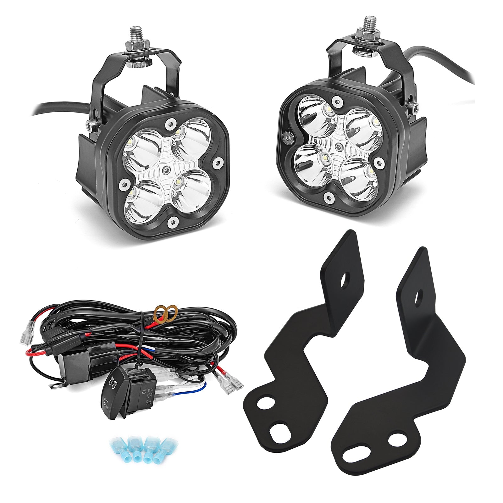 2014+ Polaris RZR XP 4 900 1000 40W A-Pillar FogLight Pod Bracket Switch Kit - Weisen