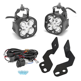 2014 - 2020 Polaris RZR XP1000 900 40W A - Pillar FogLight Pod Bracket Switch Kit - WeiSen - ZT001+70201006+WI005 - A