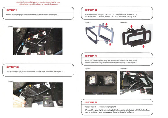 2015 - 2017 Ford F150 Lower Bumper Fog Light Mount Bracket - WeiSen - ZT078