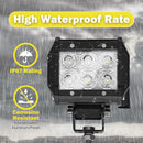 2015 - 2019 Chevrolet Silverado & Sierra 2500HD 3500HD Hood Hinge 18W LED Work Light Kit - WeiSen - 70104033+70201005+70203001