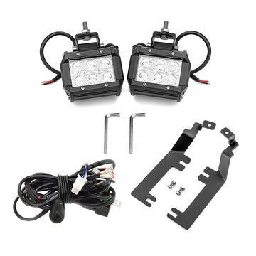 2015 - 2019 Chevrolet Silverado & Sierra 2500HD 3500HD Hood Hinge 18W LED Work Light Kit - WeiSen - 70104033+70201005+70203001