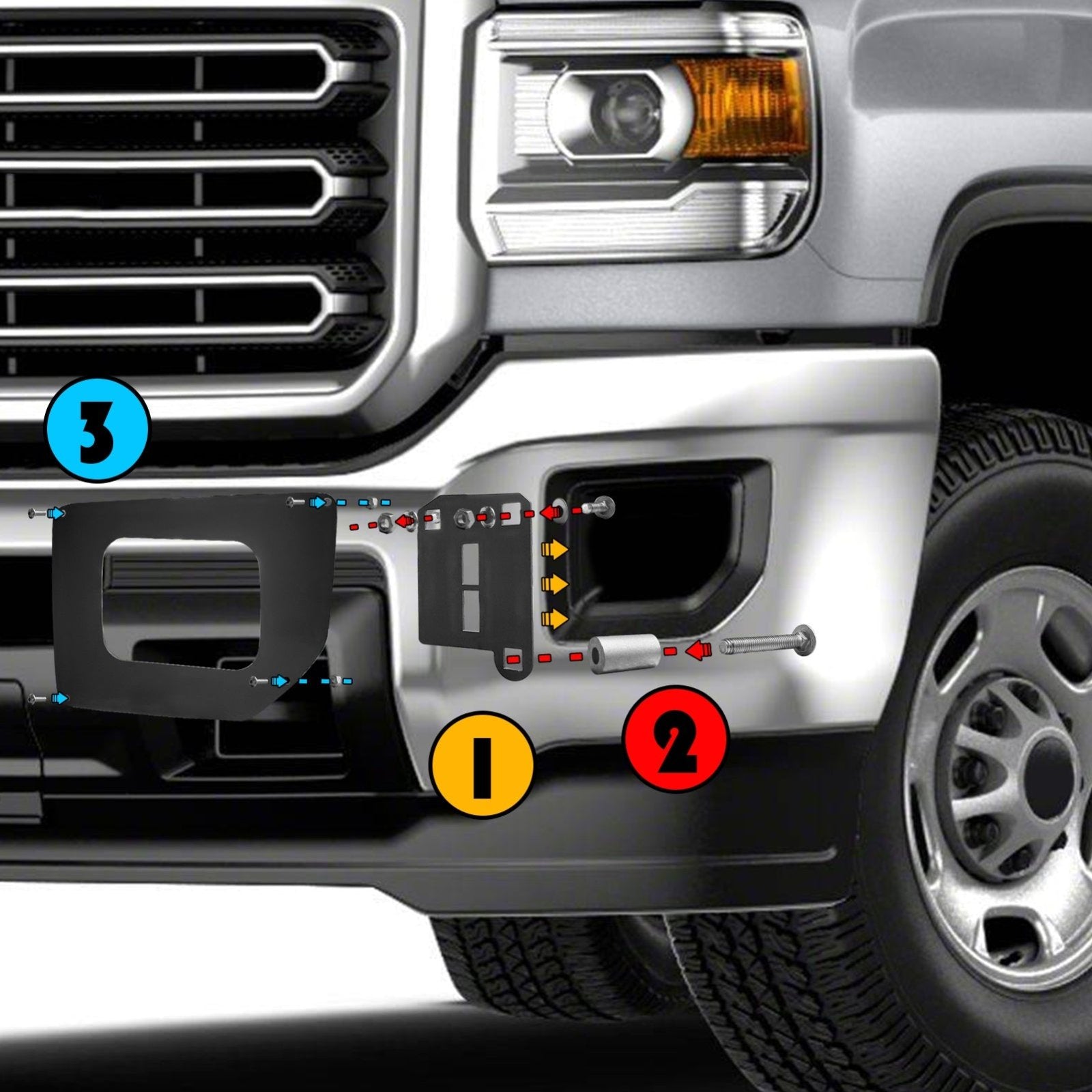 2015-2019 GMC Sierra 2500HD 3500HD Bumper Fog Light Bracket - Weisen