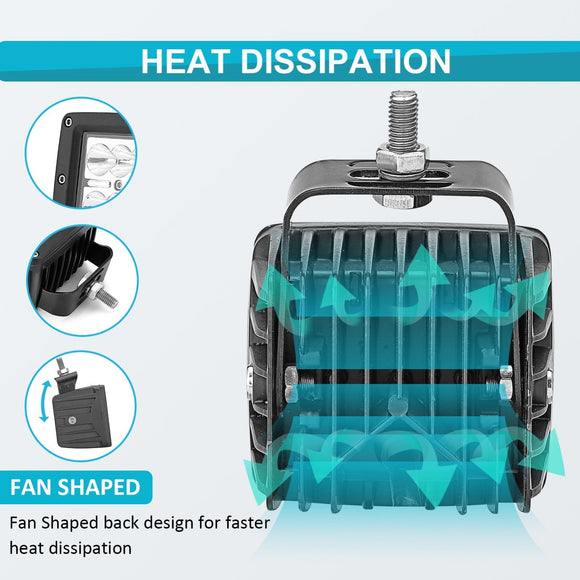 2015 - 2020 Chevrolet Colorado Bumper Fog Lights Dual 3" 24W LED Pod Mount Upgrade Kits - WeiSen - ZT107+LED001*2+WI010