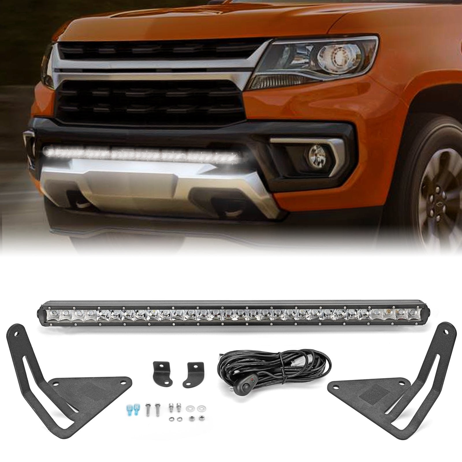 2015-2022 Chevrolet Colorado GMC Canyon 31" LED Light Bar Lower Bumper Mount Kit - Weisen