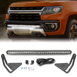 2015 - 2022 Chevrolet Colorado GMC Canyon 31" LED Light Bar Lower Bumper Mount Kit - Weisen - ZT038+LED014+WI001 - A