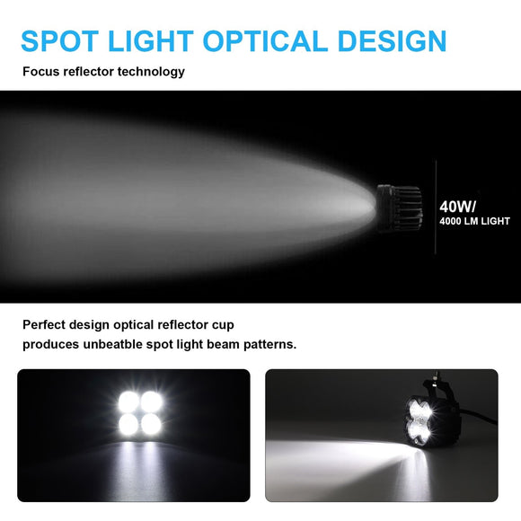 2015 - 2022 Chevy Colorado GMC Canyon 40W Hood Ditch LED Fog Light Bracket Kit - WeiSen - ZT106+70201006+WI001