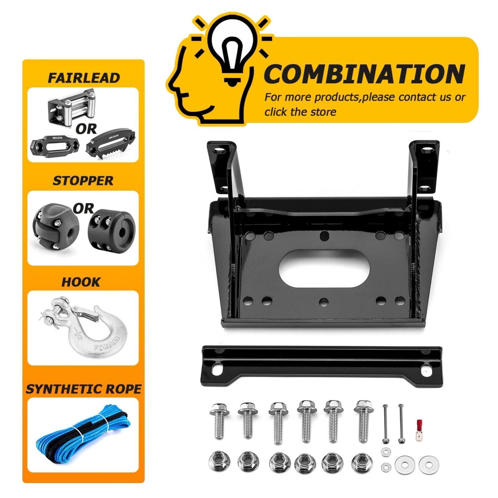 2015-2023 Kawasaki Mule PRO FXT DXT FX DX Heavy Duty Steel UTV Winch Mounting Bracket - Weisen