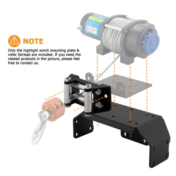 2015 - 2023 Honda Pioneer 500 520 Front Bumper Heavy Duty Winch Mount Bracket Plate - WeiSen - ZT090
