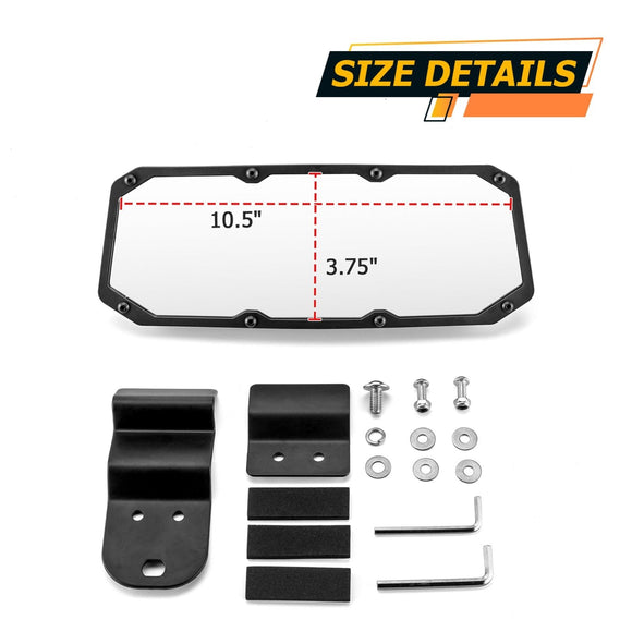 2015+ Polaris Ranger EV ETX XP 570 900 1000 Tempered Glass Center Rear View Mirror - WeiSen - 80301037