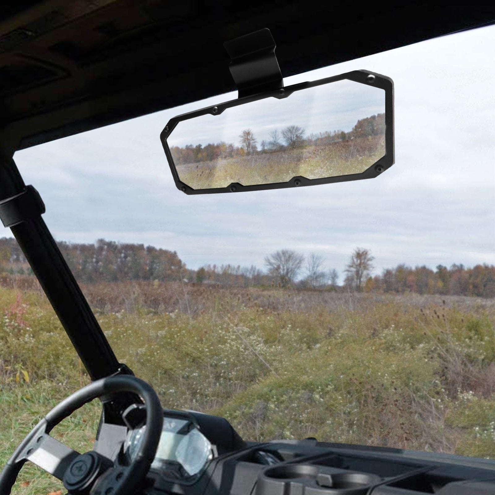 2015+ Polaris Ranger 570 900 1000/Crew XP 1000/Crew Tempered Glass Center Rear View Mirror - Weisen