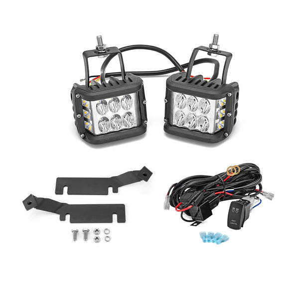 2016 - 2017 Ford Explorer Hood Hinge LED Work Light + Mount Bracket + Wiring Harness Kit - WeiSen - 70104055+70201004+70203009