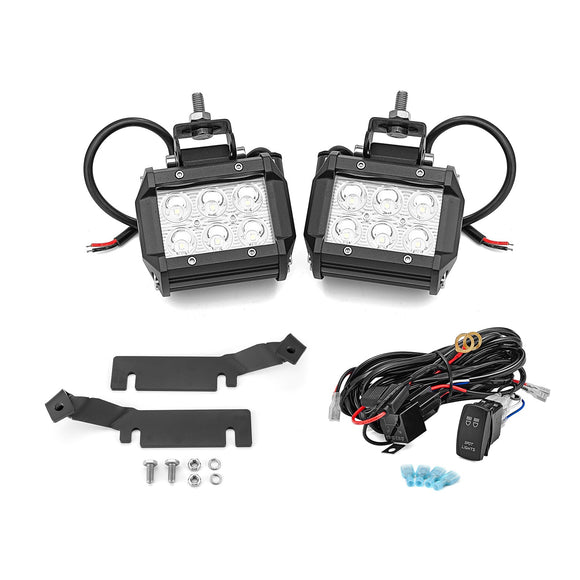 2016 - 2017 Ford Explorer Hood Hinge LED Work Light + Mount Bracket + Wiring Harness Kit - WeiSen - 70104055+70201005+70203009