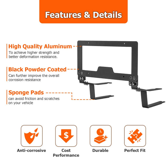 2016 - 2020 Tesla Model X Front License Plate Holder Bracket No Drill Quick Release - WeiSen - 70302014