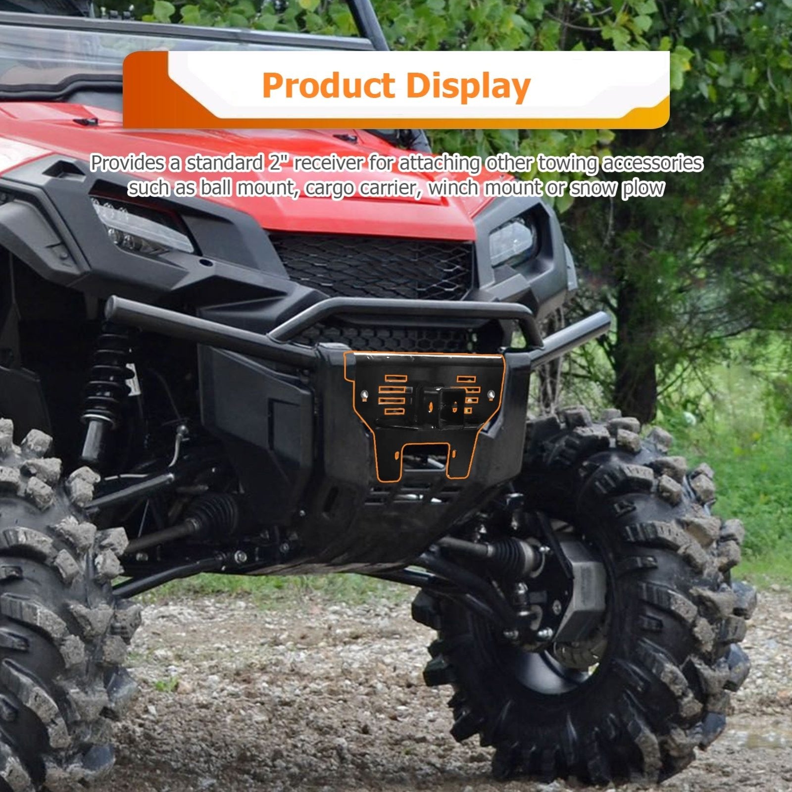 2016 - 2021 Honda Pioneer 1000/ 1000 - 5 UTV ATV Heavy Duty Steel Front Towing Hitch 2" Receiver - WeiSen - 80107014