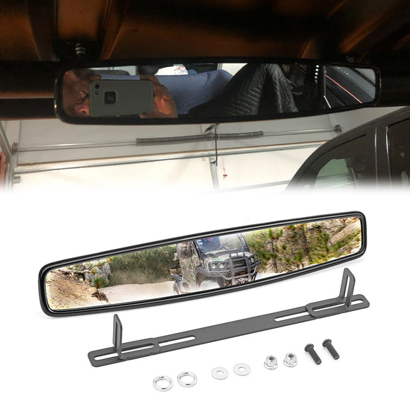 2016 - 2022 Can - Am Defender MAX 15" Wide Center Rear View Mirror+Cross Bracket - WeiSen - ZT035 - C+ZT035 - Q - BRACKET