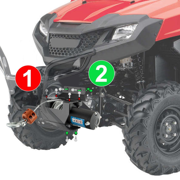 2016 - 2024 Honda Pioneer 1000/1000 - 5 Bumper Winch Mounting Plate Bracket Kit - WeiSen - 80106011