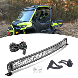 2016 - 2024 Can - Am Defender w/ Pro Fit Cage Roof 50" LED Light Bar Kit - WeiSen - ZT176+LED010+WI002