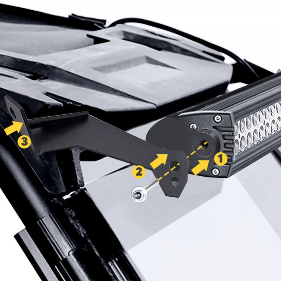 2014 - 2023 Polaris RZR XP1000 900 Roof 32" Curved LED Light Bar Mount Bracket Kit - WeiSen - ZT007 - A - L8 - W4
