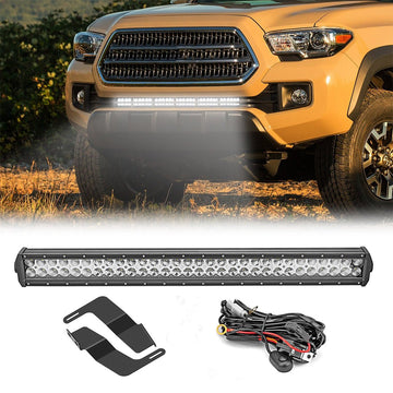2016 - 2023 Toyota Tacoma 32" Lower Bumper Hidden LED Light Bar Kit - WeiSen - ZT055+LED005+WI001 - A