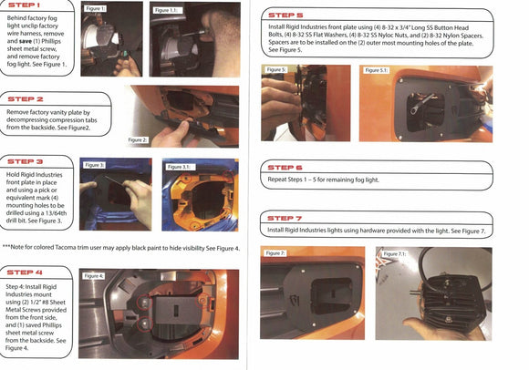 2016 - 2023 Toyota Tacoma Fog Light Pod Front Bumper Mount Bracket - WeiSen - ZT052