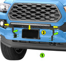 2016 - 2023 Toyota Tacoma Front Bumper Opening Mount 31" Signal Row LED Light Bar - WeiSen - ZT055+LED014+WI001 - A