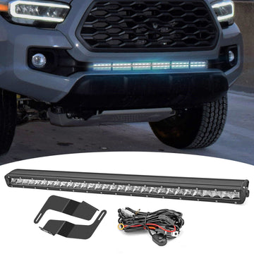 2016 - 2023 Toyota Tacoma Front Bumper Opening Mount 31" Signal Row LED Light Bar - WeiSen - ZT055+LED014+WI001 - A