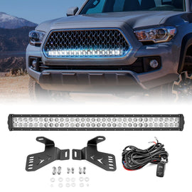 2016 - 2023 Toyota Tacoma Upper Grille 32" Straight LED Light Bar Kit - WeiSen - 70103003+70202003+70203004