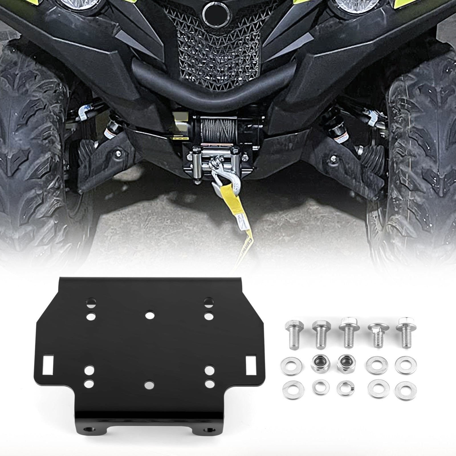 2016-2023 Yamaha Grizzly 700 Kodiak 700 Solid Steel Winch Mounting Bracket - Weisen