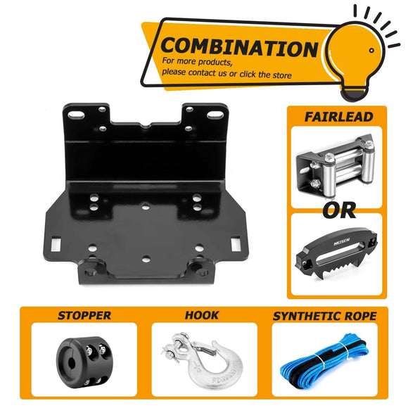 2016 - 2024 Yamaha Grizzly 700 Kodiak 700 Solid Steel Winch Mounting Bracket - WeiSen - 80106013