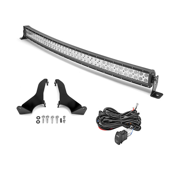 2017 - 2020 Ford F150 Raptor Bumper 42" Curved LED Light Bar Bracket Mount Wire Kit - WeiSen - 70102044+70202009