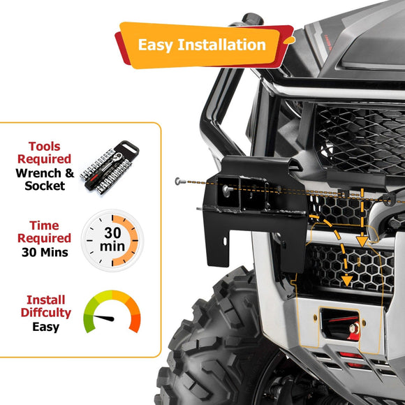 2017 - 2021 Honda Pioneer 1000 LE / 1000 - 5 LE Steel Front Receiver Tow Hitch - WeiSen - 80107013