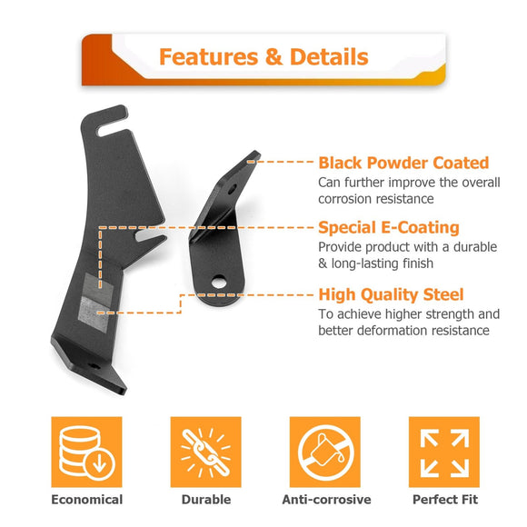 2017 - 2022 5th Gen Honda CR - V Heavy Duty Steel Hood Hinge LED Work Light Mount Bracket - WeiSen - 70104049