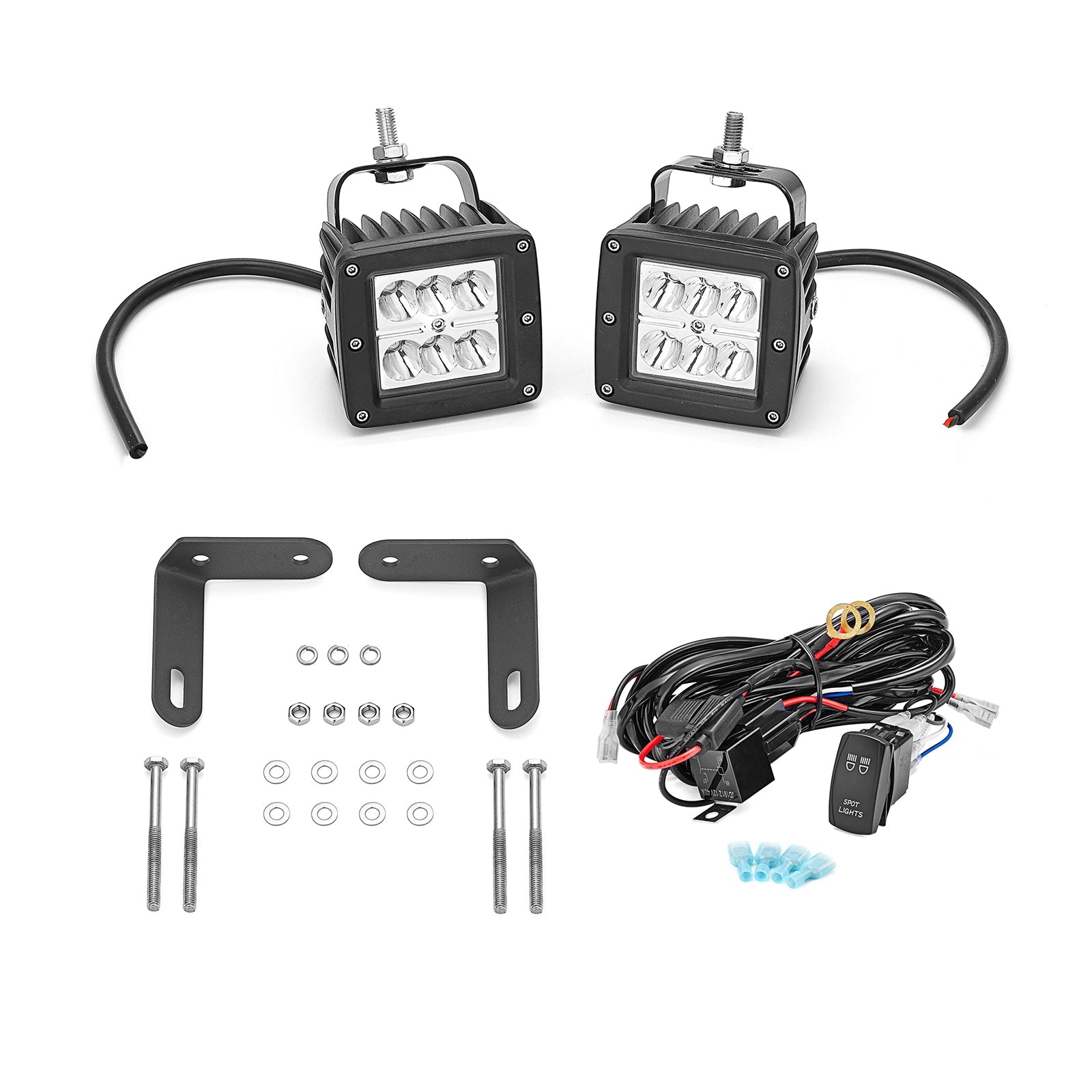 2017- 2022 Can Am Maverick X3/ X3 Max RS/ Turbo A-Pillar LED Light Pods Bracket Wire Kit - Weisen