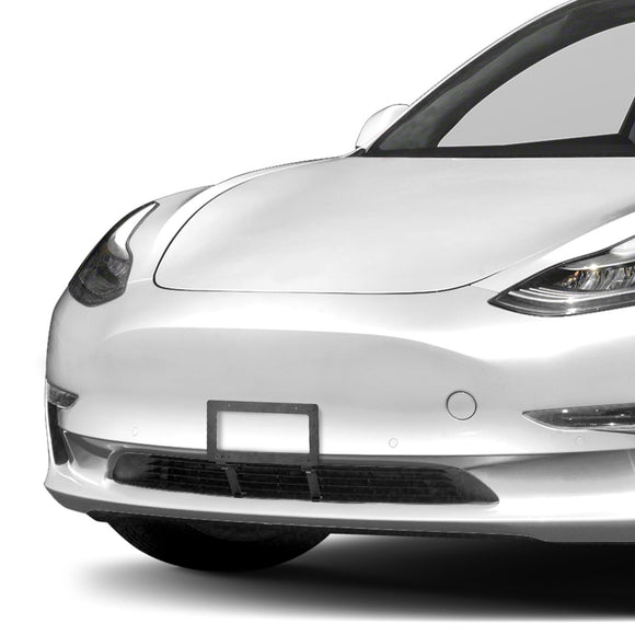 2017 - 2022 Tesla Model 3 Front Lower Bumper Grille License Plate Frame Mount Bracket | No Drilling - WeiSen - 70302011