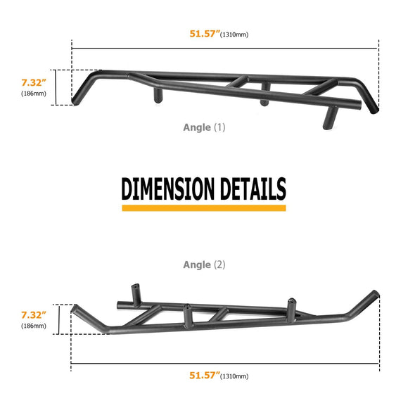 2017 - 2024 Can Am Maverick X3 1.75" Diameter Steel Tubing Nerf Bars Rock Sliders - WeiSen - 80311001
