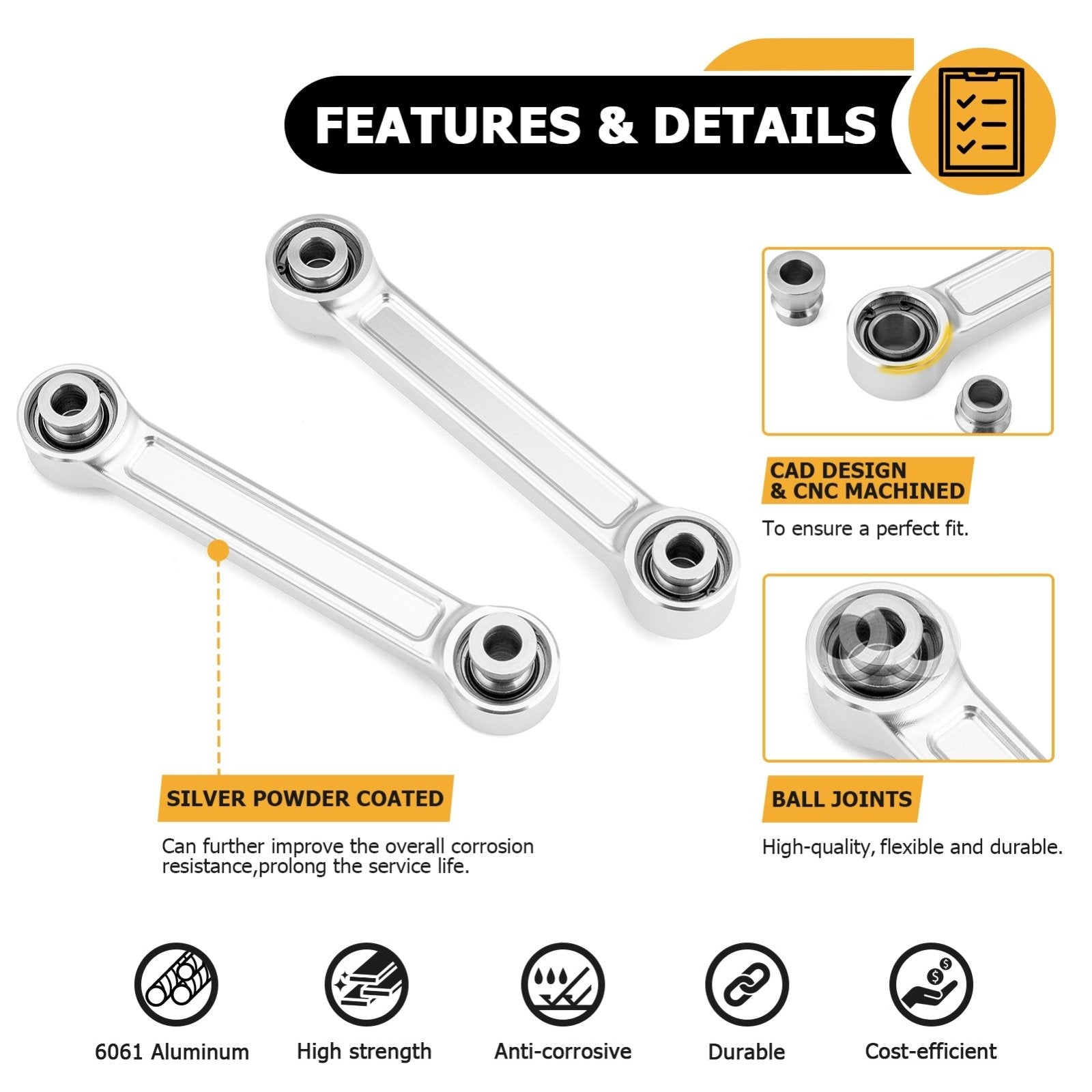 2017-2023 Can-Am Maverick X3 6061 Aluminum Rear Sway Bar Links - Weisen