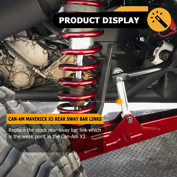 2017 - 2024 Can - Am Maverick X3 6061 Aluminum Rear Sway Bar Links - WeiSen - 80402003
