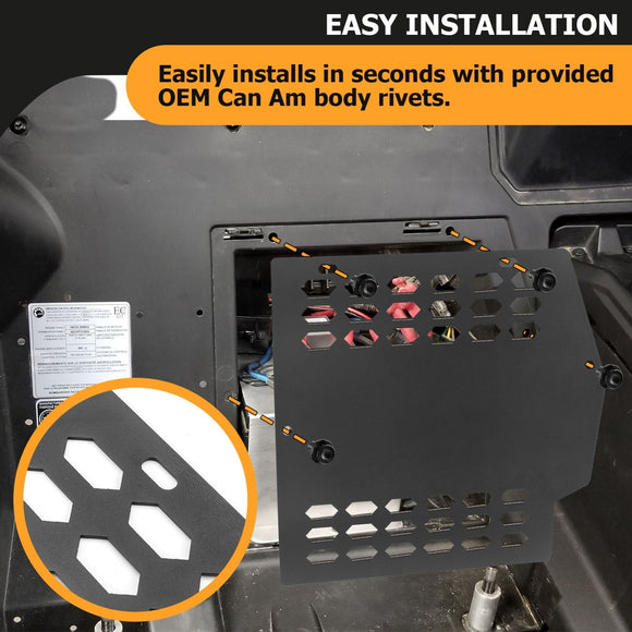 2017 - 2024 Can - Am Maverick X3/X3 Max Aluminum Battery Cover Plate Battery Protection - WeiSen - 80320017