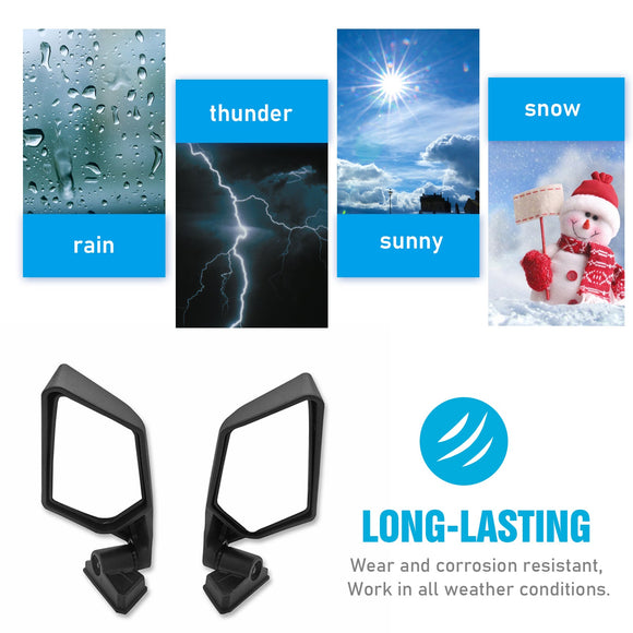 2017 - 2024 Can - am Maverick X3 Max MR Break Away Rear Racing Side View Mirrors - WeiSen - ZT008 - A