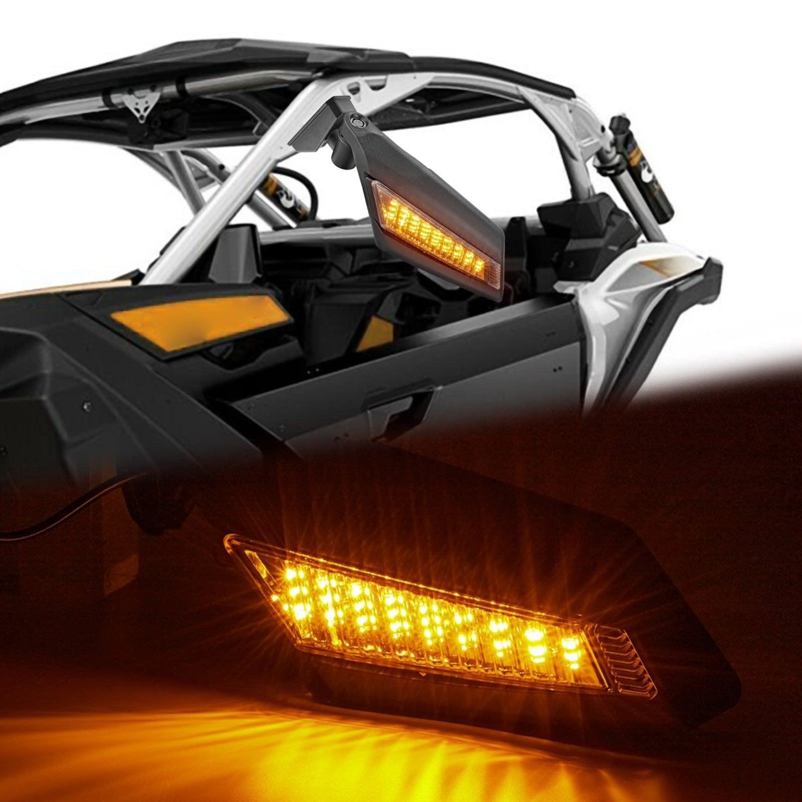 2017-2023 Can Am Maverick X3 Racing Side View Mirrors w/ LED Turn Signal Lights - Weisen