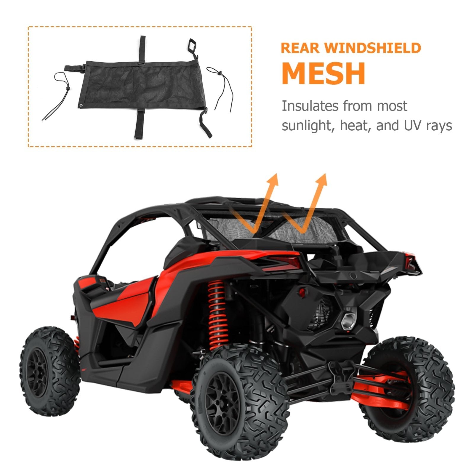 2017-2023 Can-Am Maverick X3 Rear Windshield Mesh Window Shade Shield Net - Weisen