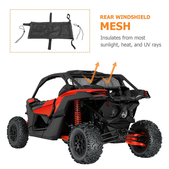 2017 - 2024 Can - Am Maverick X3/X3 Max Rear Windshield Mesh Window Shade Shield Net - WeiSen - 80320018
