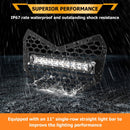 2017 - 2024 Can Am Maverick X3/Maverick X3 Max Steel Front Mesh Grille w/ 11" Single Row Straight Light Bar - WeiSen - 80205001