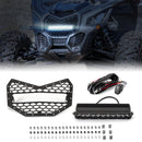 2017 - 2024 Can Am Maverick X3/Maverick X3 Max Steel Front Mesh Grille w/ 11" Single Row Straight Light Bar - WeiSen - 80205001