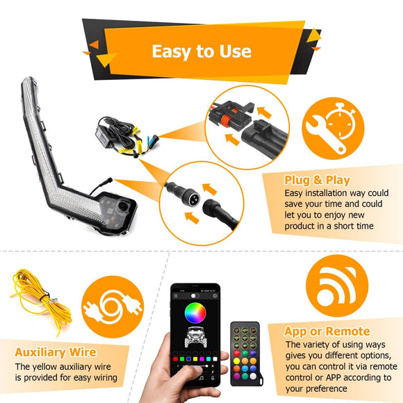 2017 - 2024 Can Am Maverick X3 XDS XRS RGB Front Turn Signal Light (OE Replace #710004994 & 710004995) - WeiSen - 80202005