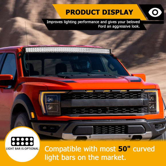 2017 - 2023 Ford F - 250/F - 350/F - 450 Super Duty Over - Windshield 50" Curved Light Bar Mounting Brackets - WeiSen - 70101042