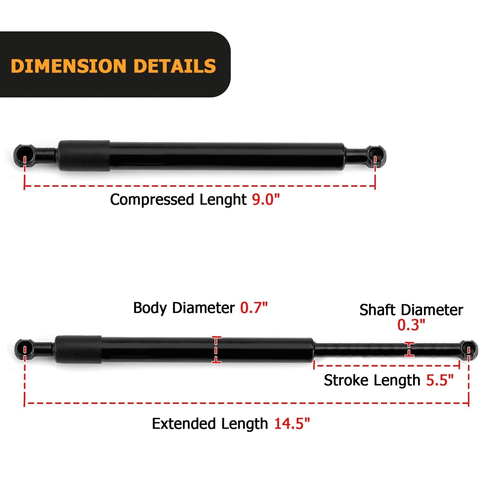 2017-2023 Ford F250/F350 Super Duty Tailgate Assist Shock Struts Lift Support - Weisen