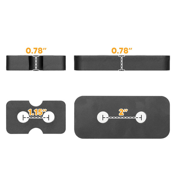 2017 - 2024 Ford Super Duty 3/4" Front Bumper Heavy Duty Steel Spacer Kit - WeiSen - 70420004