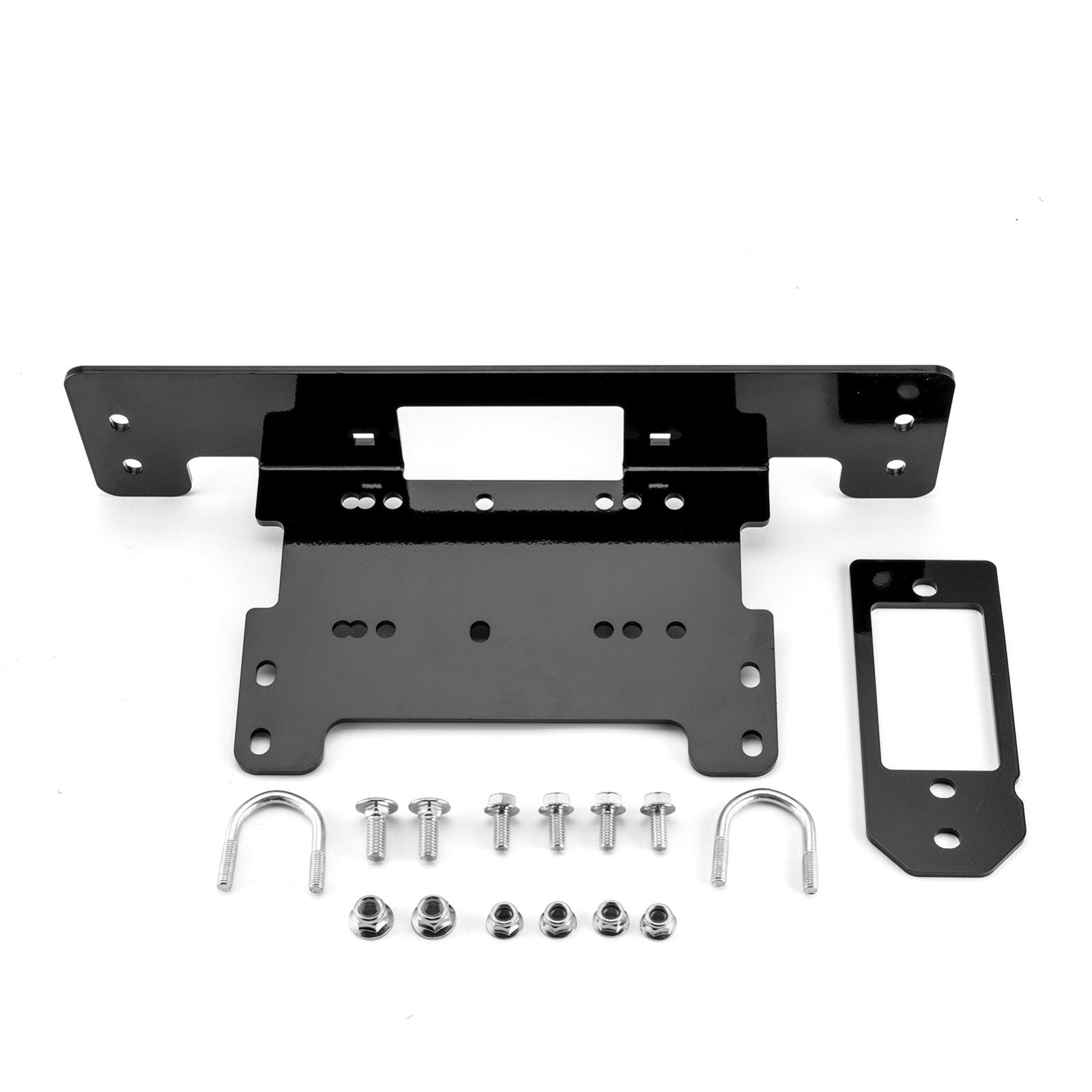 2017 - 2024 Kawasaki Mule SX Black Powder Coated Heavy - Duty Steel Winch Mounting Bracket - WeiSen - 80106028