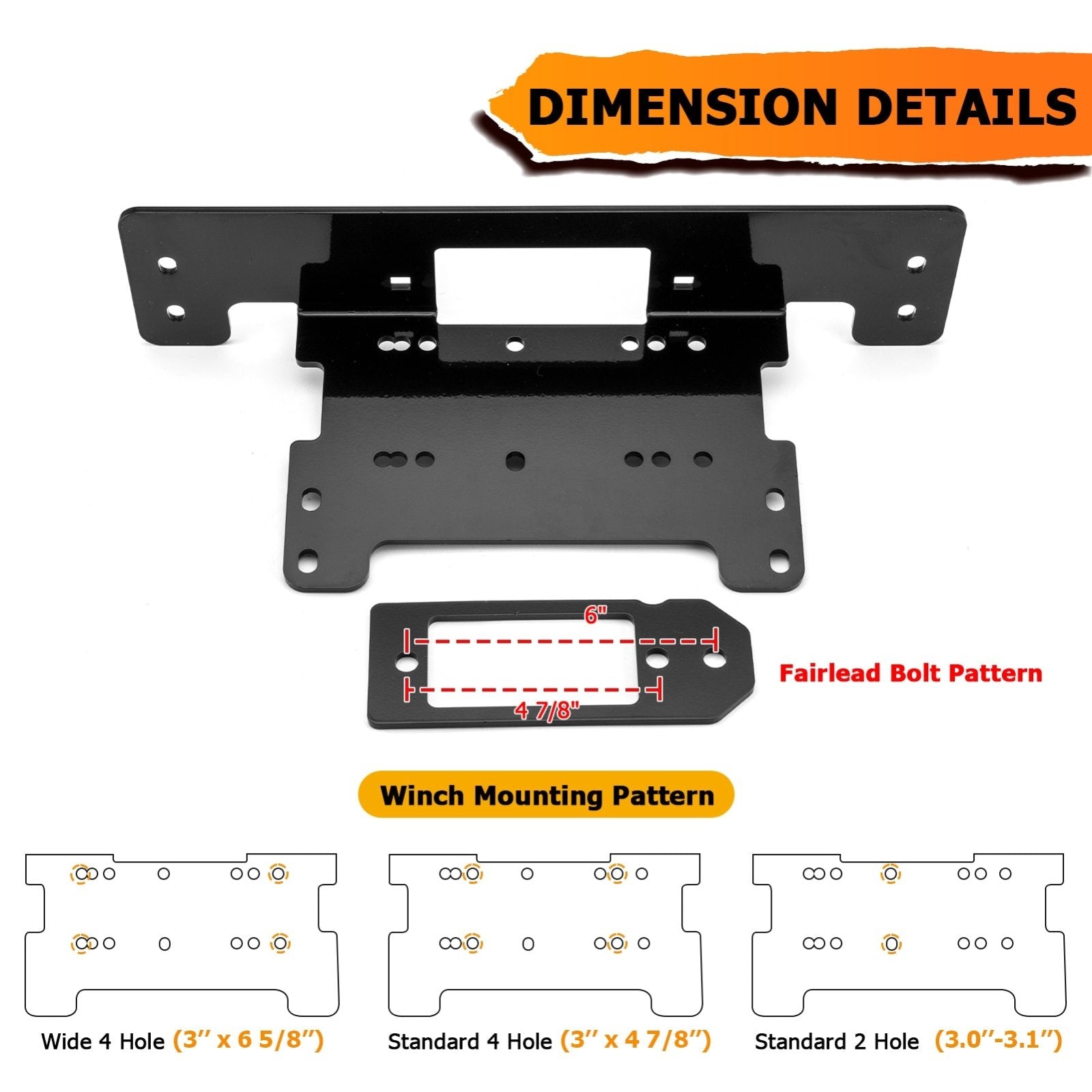 2017-2023 Kawasaki Mule SX Black Powder Coated Heavy-Duty Steel Winch Mounting Bracket - Weisen